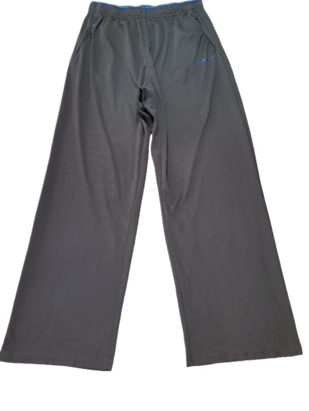 Zengvee Men's XXL Gray Blue Athletic Pants Open Bottom Zipper Pockets Quick Dry